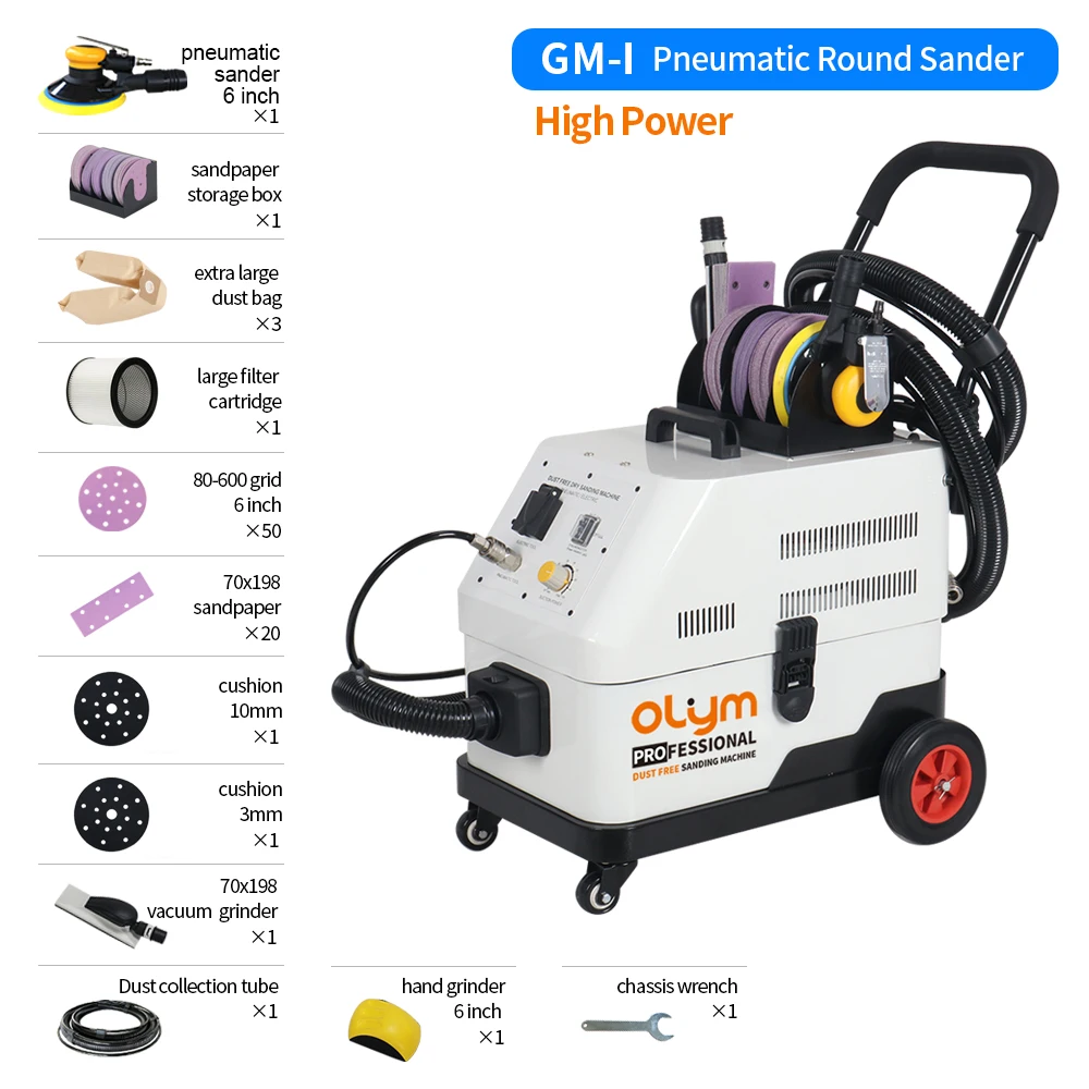 2023 Latest Dry Grinding Car Dust Collector Vacuum Sander Sanding Machine for Metal Sheet Large Suction 50L