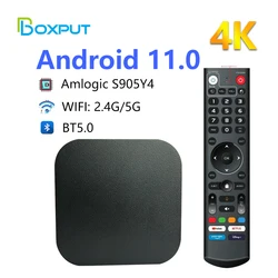 BOXPUT-Mini caixa de TV inteligente, Set Top Box, Media Player, iATV, Q8, BT5.0, Quad-Core, 4K, HDR, 100M, 32G, Android 11, 2.4G, 5G, WiFi, Amlogic S905Y4