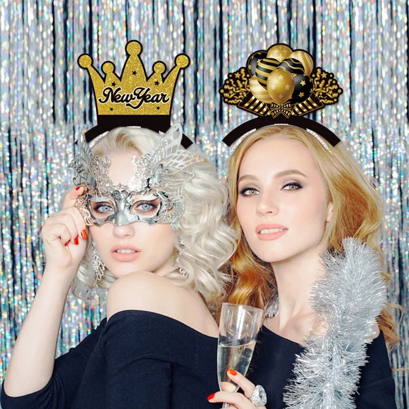 

Костюмы и реквизит Повязки на голову с Новым годом — сверкающие блестящие аксессуары для волос 2024 года для вечеринок на Новый год