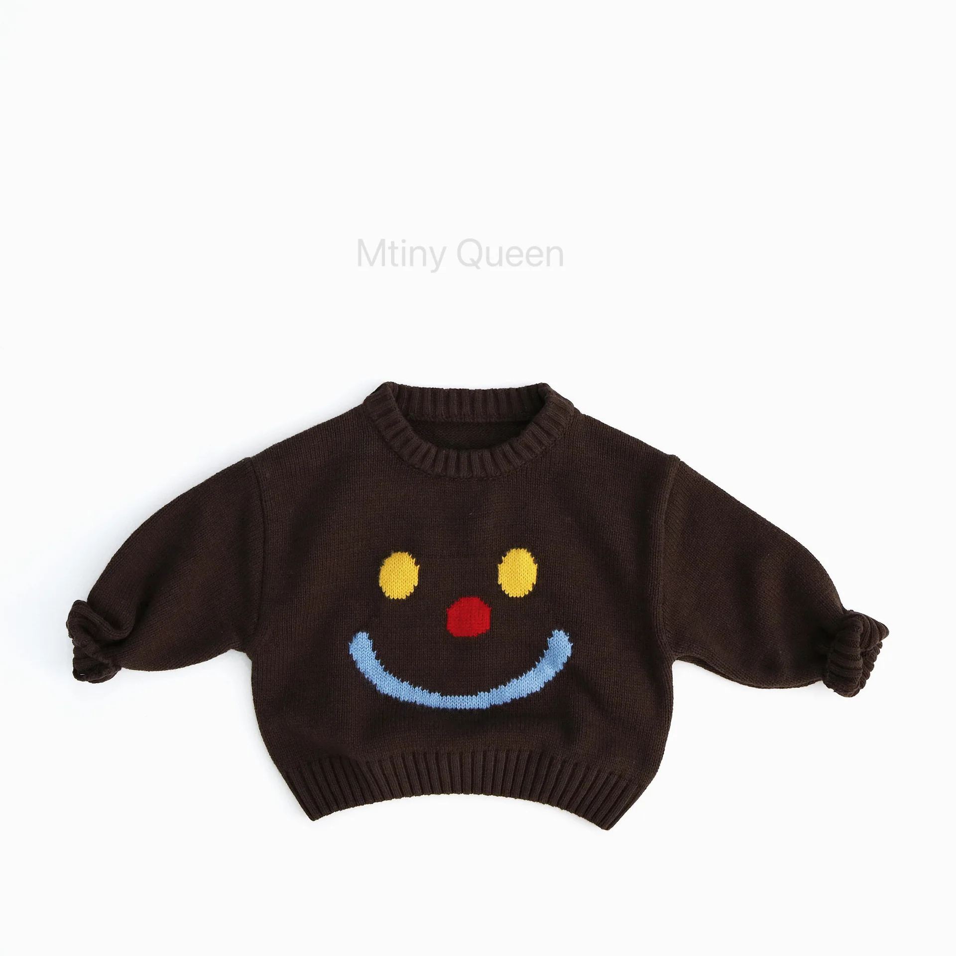 Loose Coat Solid Color Jacquard Knit Sweater Boys Children Grils Korean Loose Casual Cartoon Autumn Winter Warm Comfortable