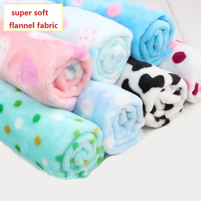 160cm*50cm Thickened Flannel Fabric Double-sided  Plush Blankets Pajamas Bed Sheets DIY Baby Home Clothes Sewing Fabric 380g/m