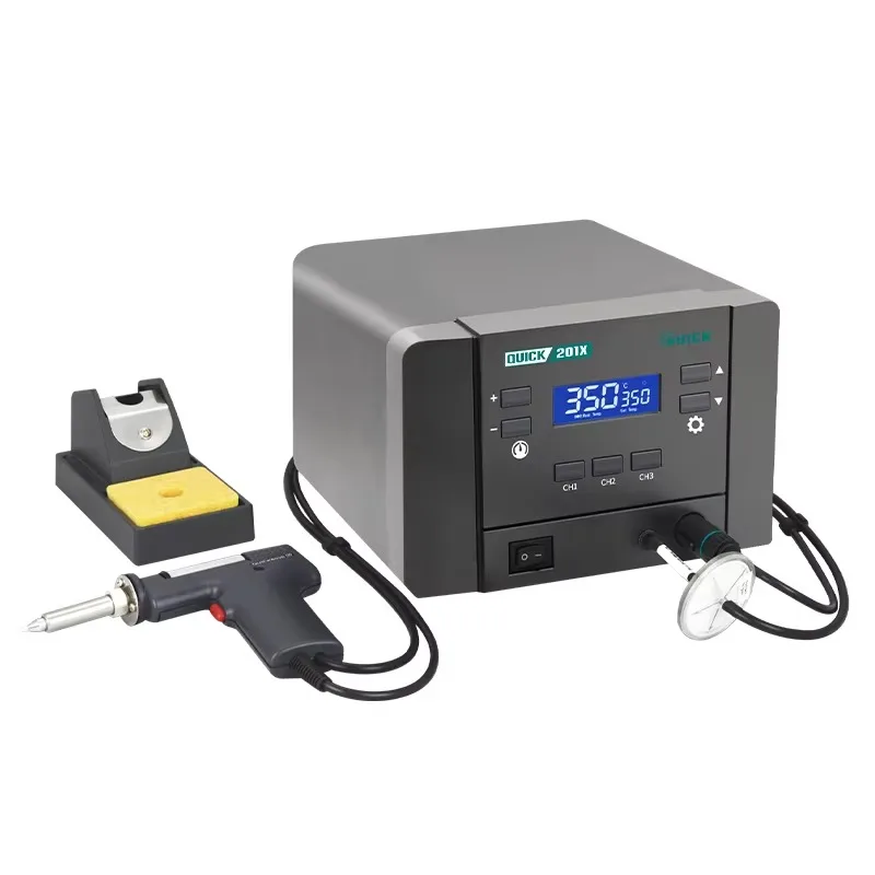 

201X QUICK 150W Powerful Digital Vacuum Pump 3 Channel Electric Tin Desoldering Gu n Fast Delivery