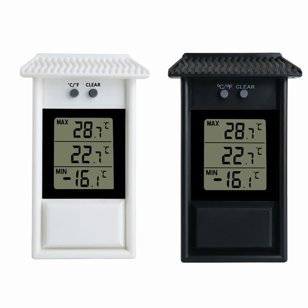 Digital Thermometer LCD Display Max Min Greenhouse Garden Indoor Outdoor Wall Room Waterproof  Wall Mounted Thermometer