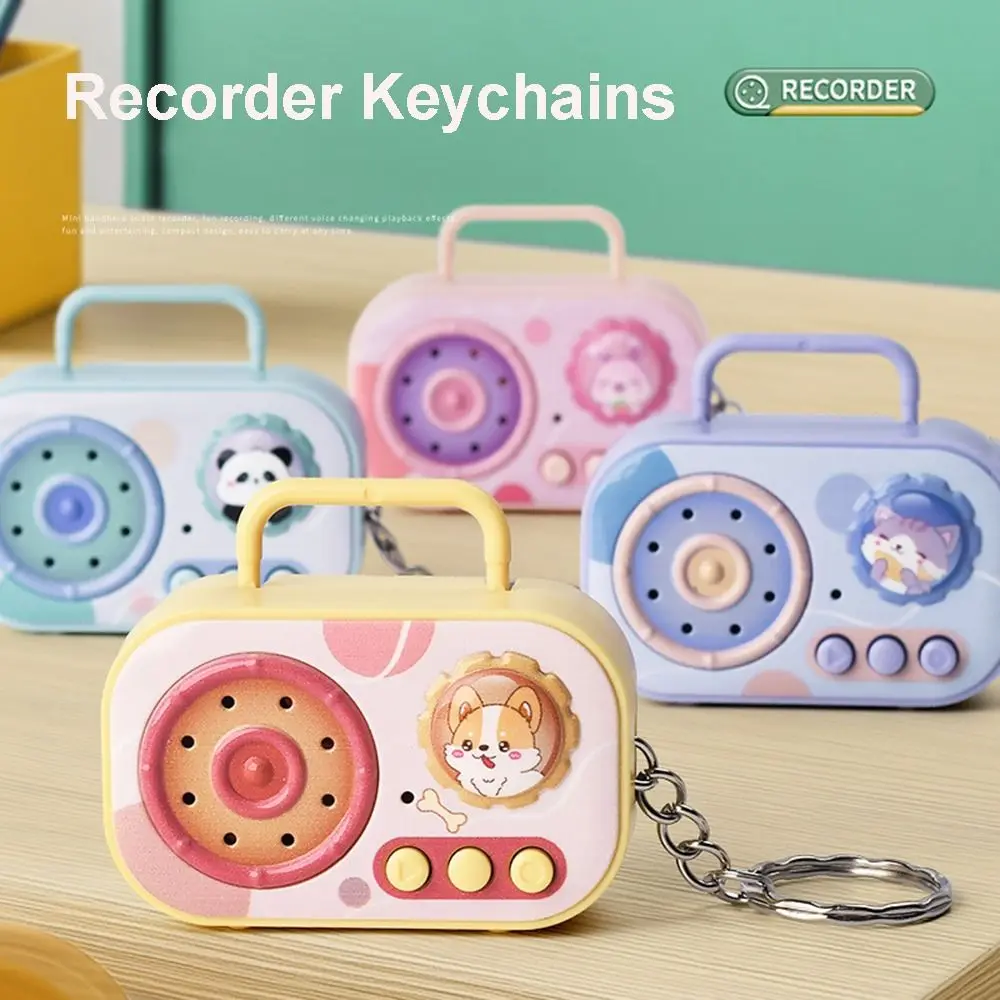 Gift Voice-Changing Recorder Key Chain Holder Can Record Musical Instrument Toy Key Storage Holder Keychain Bag Pendant