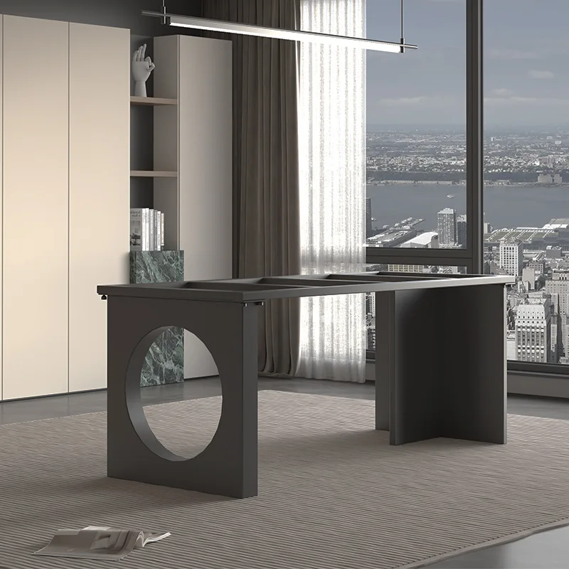 

Simple solid wood large board table leg bracket luxury stone rock slab leg support frame office tea table base foot