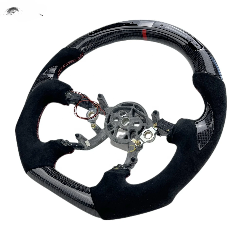 Racing ECR Interior Accessories Sports Carton Box Steering Wheel LED Carbon Fiber Red 1pcs for Chevrols Corvette C5