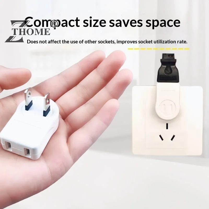 1Pc 2Pin 90 Angle Rotatable Power Socket Plug Adapter Foldable Travel Aadapters Power Converter Plug Electrical Socket