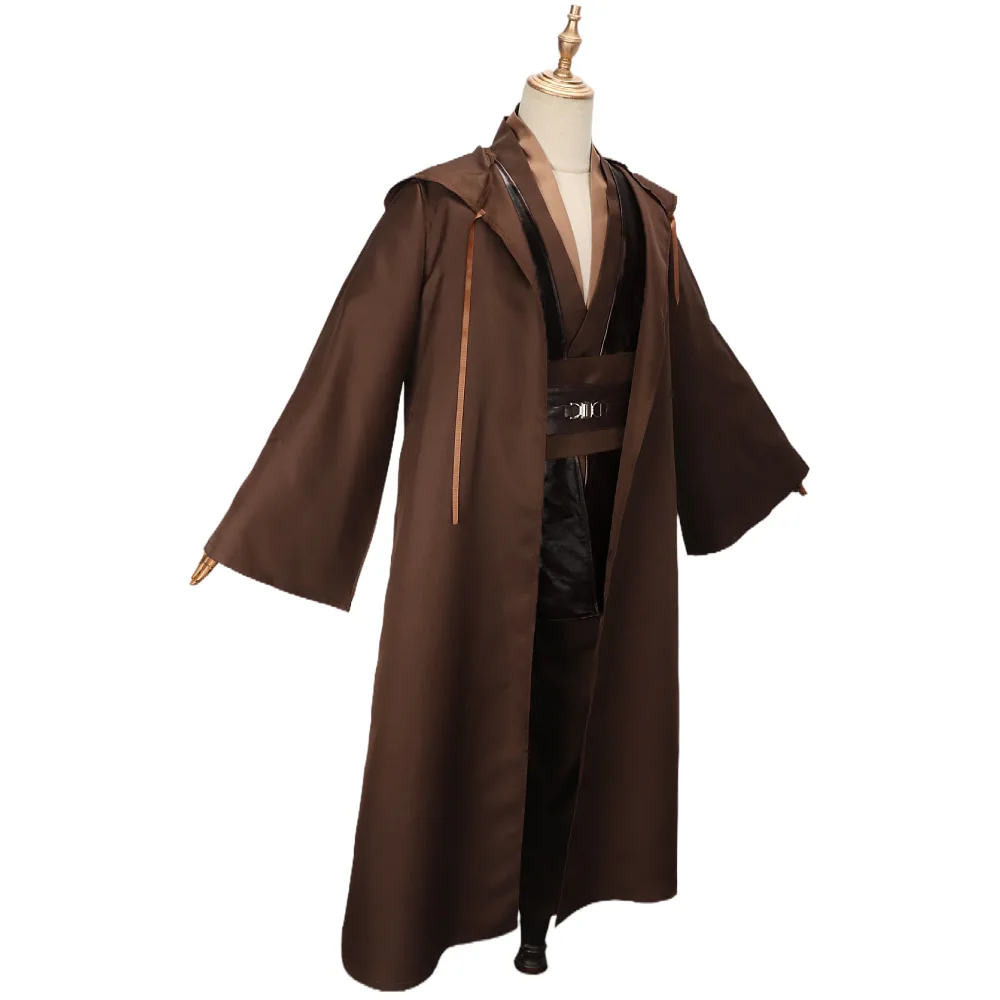 Men's Jedi Robe Tunic Costume Men Tunic Hooded Luke Skywalker Costume Robe Full Set Cosplay Jedi Costume Cloak Set