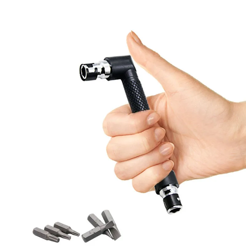 Mini Dual  L-shaped Socket Wrench 6.35mm 1/4" Screwdriver Bits Key Utility Tool And Screwdriver Bit Drill Set Extension Rod