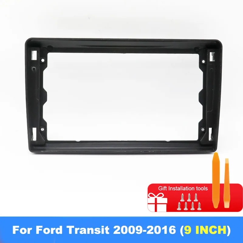 Adaptador de Panel de Fascia de Radio de coche 2DIN de 9 pulgadas para Ford c-max s-max Fiesta Galaxy Kuga Mondeo Transit conectar arnés de cableado de enfoque