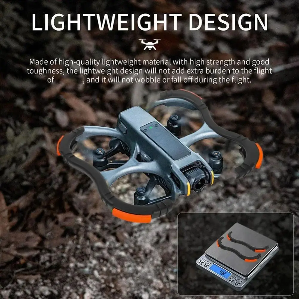 1 paio di coperture per elica per drone antiurto, anello di protezione di sicurezza anticollisione, paraurti protettivo leggero per DJI Avata 2