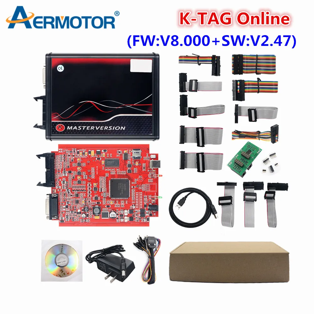 Unlimited KTAG 8.000 V2.47 Online Kess 5.017 V2.80 ECU Chip Tuning Master No Token For Car Truck Tractor Motorcycle For 12/24V