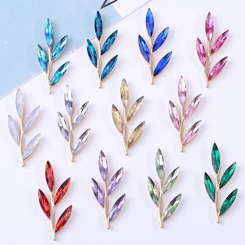 50pcs 16*38mm Wholesale High Quality Fashion Gold Color Leaf Branch Charms Pendant For DIY Hair Jewelry Accessories Wholesale