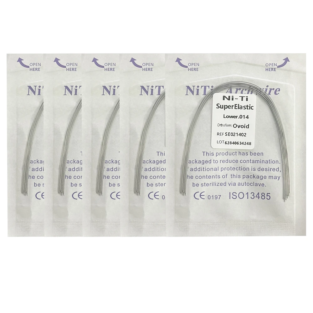 5Pack AG Tandheelkundige Boogdraden Orthodontische Super Elastische NITI Ronde Rechthoekige Boogdraad Onder/Boven 012/014/016/018/020/16x16/16x22