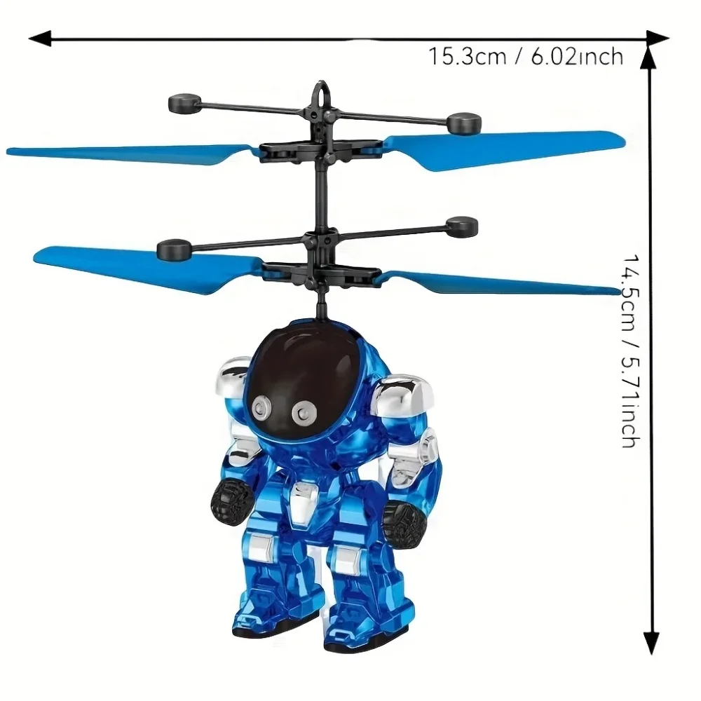 Levitating Luminous Flying Robot Astronaut Toy Aircraft Hand-Controlled Drone Interactive with Lights Outdoor Toys for Kids Gift