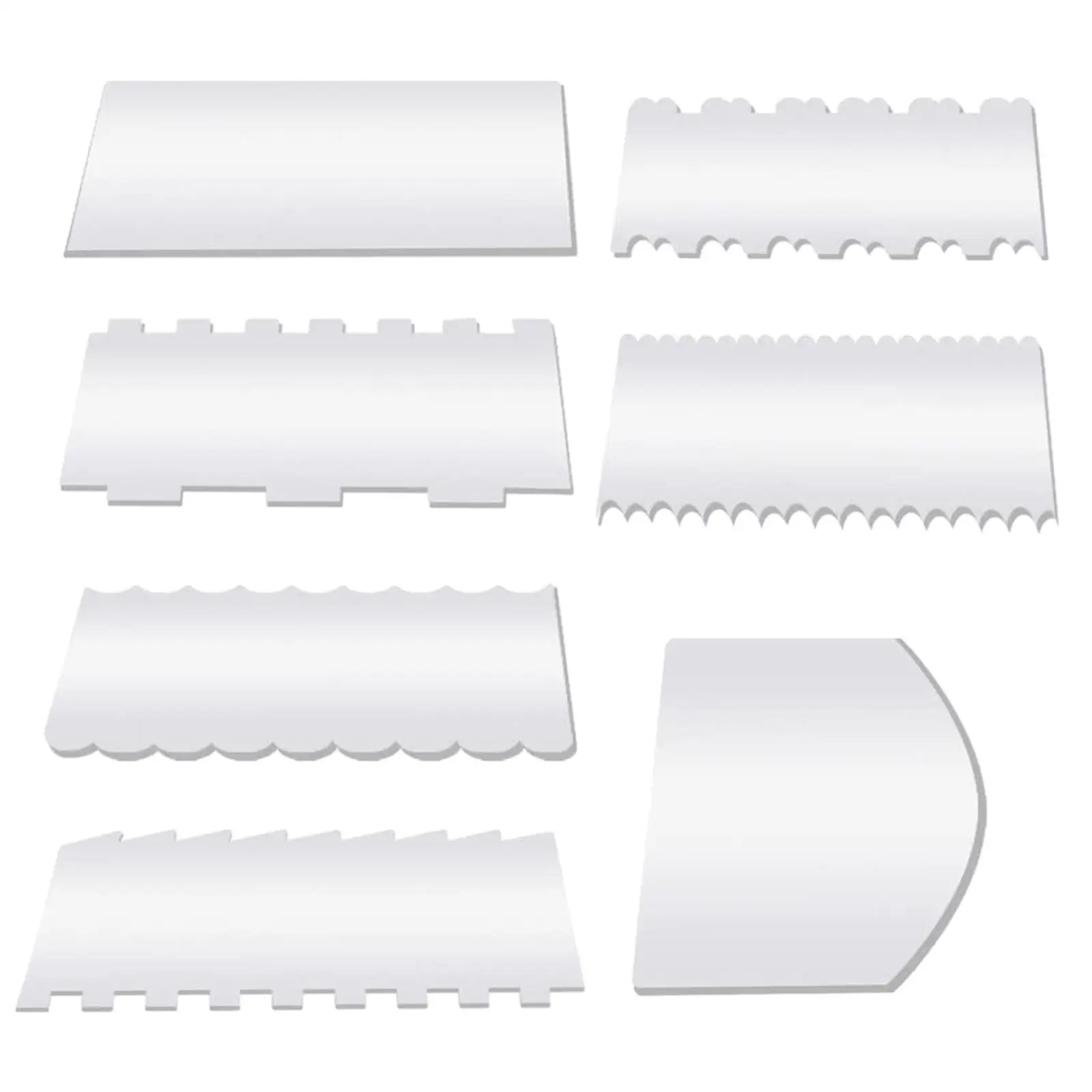 7x Cake Spatulas Cake Smoother Home Baking Tool Hand Held Multipurpose Cake Decorating Tools Dinning Room Cream Scrapers
