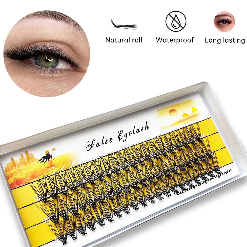 New 20D L-type Cluster Eyelash 1box/60 Extension 3D Natural Russian Individual Eyelashes bunches Bundle Makeup Tool Lashes