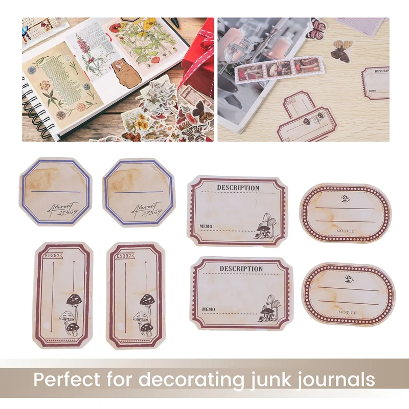 200 Pieces Vintage Scrapbook Supplies Pack For Junk Journal Planners DIY Paper Stickers Vintage Ephemera Pack Decoupage