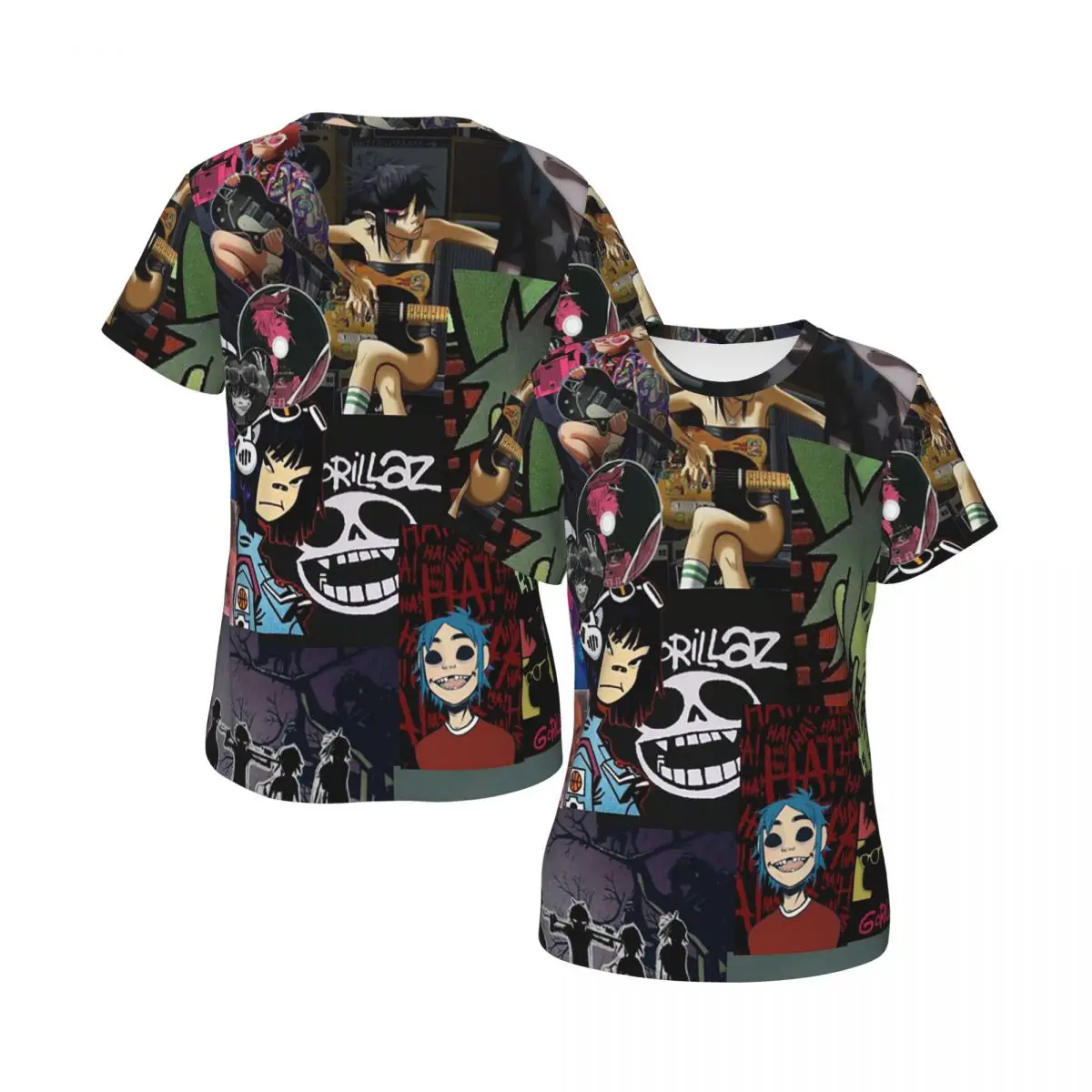 Music Band Gorillaz T-Shirt for Women Round Neck Streetwear T Shirts Women's Short Sleeve Summer Clothes Tops