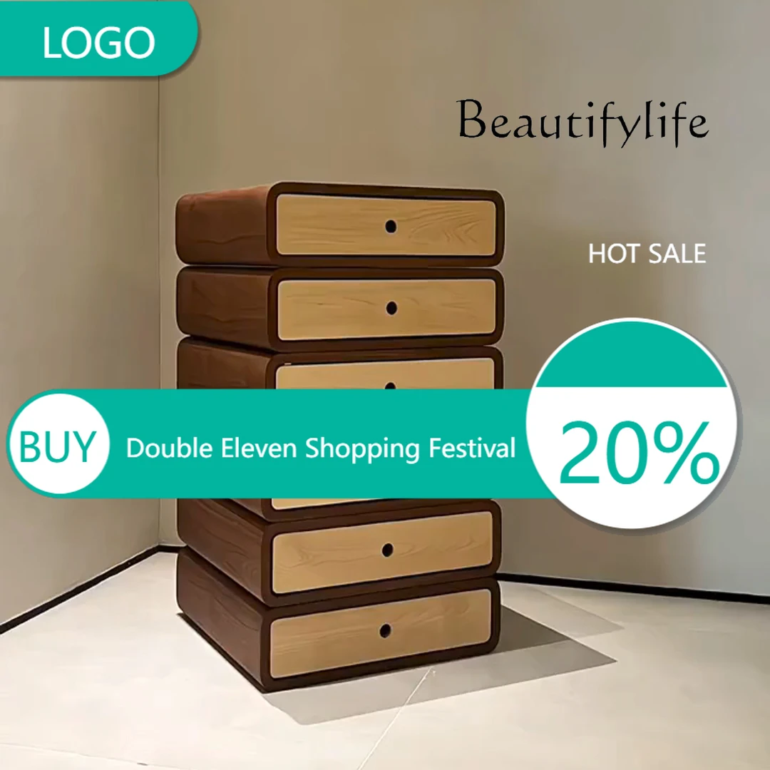 

T Italian Minimalist Solid Wood Six-chest Cabinet Modern Minimalist Living Room Bedroom Chest Of Drawers Storage Bedside Cabinet