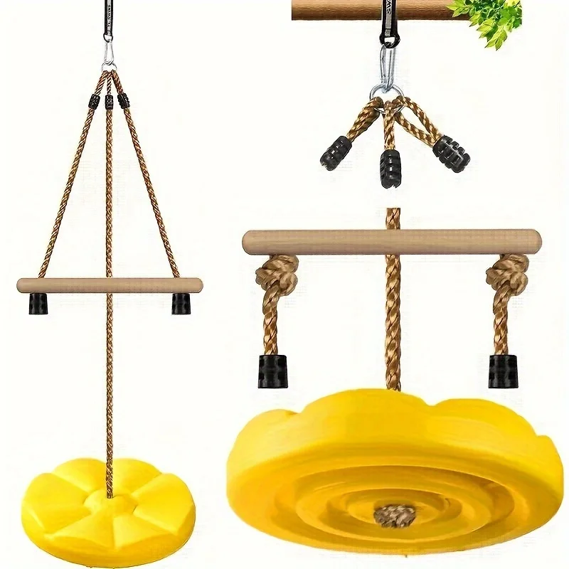 Altalena circolare 3 in 1 con stelo di scimmia, altalena per bambini, altalena circolare in plastica per interni ed esterni