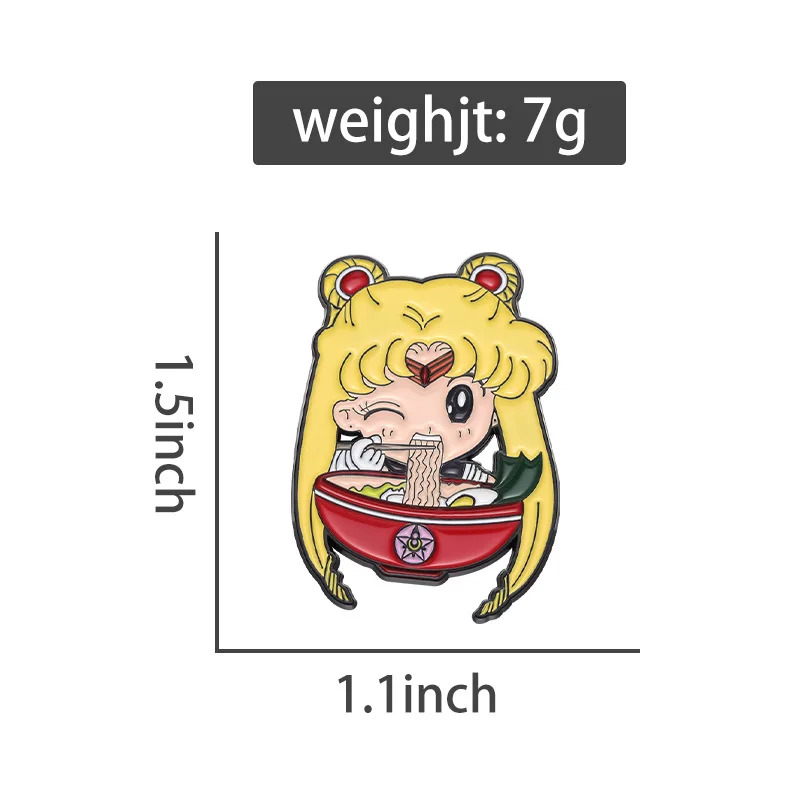 Bonito marinheiro lua pino emblemas dos desenhos animados anime figura tsukino usagi chibiusa kino makoto bonito esmalte broches mochila acessórios