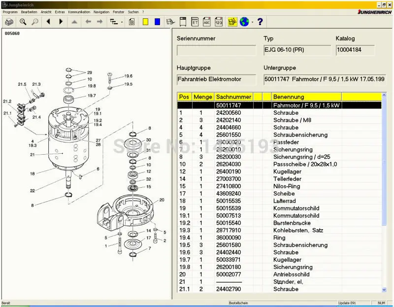 Carrello elevatore JETI (ET) V4.37 aggiornato 527 [08.2024] catalogo pezzi di ricambio per Jungheinrich + Patch di scadenza