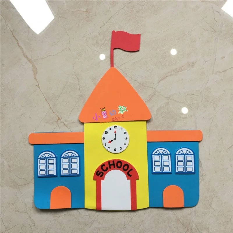 [LULU001]3D Foam Craft Cartoon lavagna Wall Decor con adesivi murali rimovibili per aula, scuola e casa