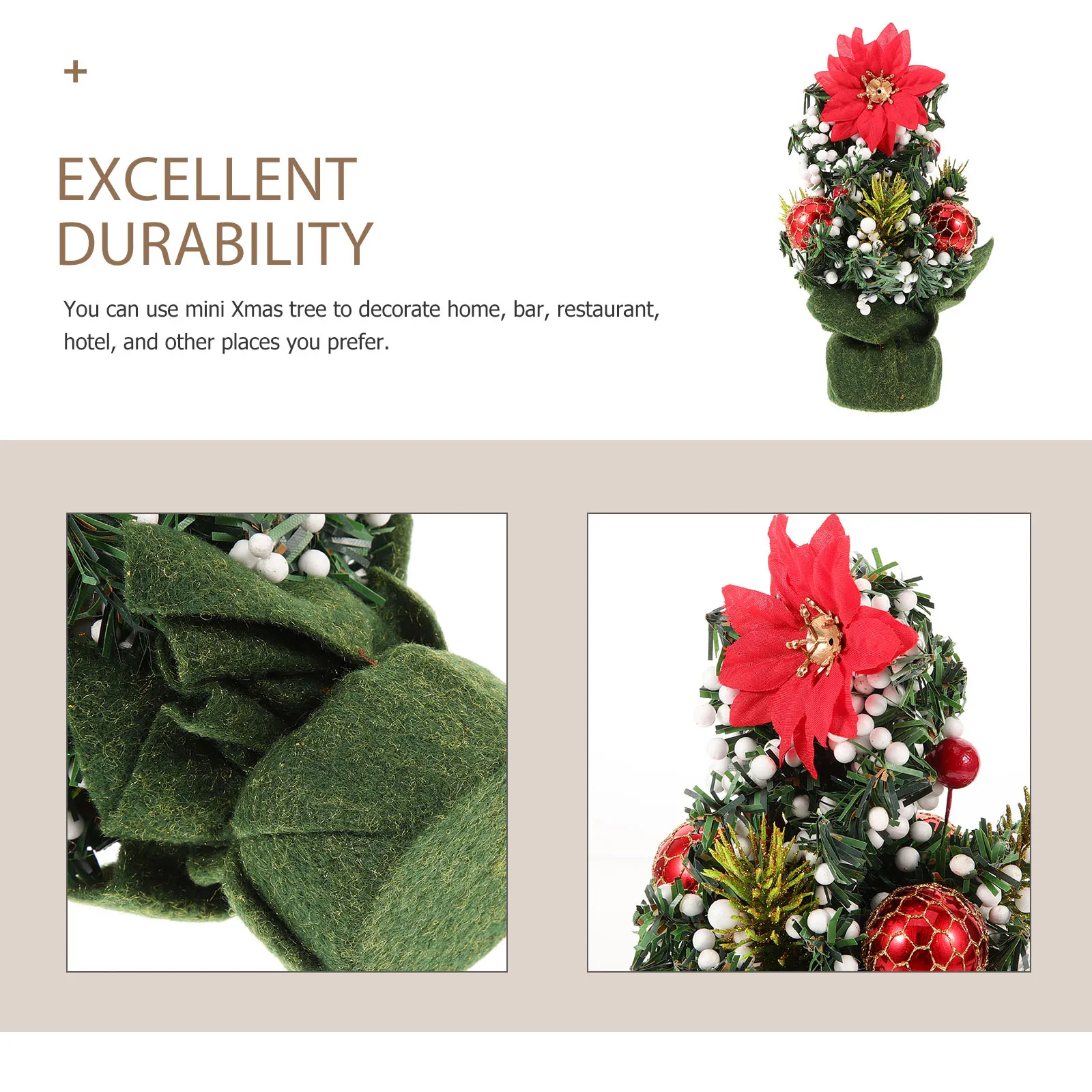 

Little Mini Christmas Tree Set Plastic Trees for Home Decor Artificial Small Tabletop Pvc Desk