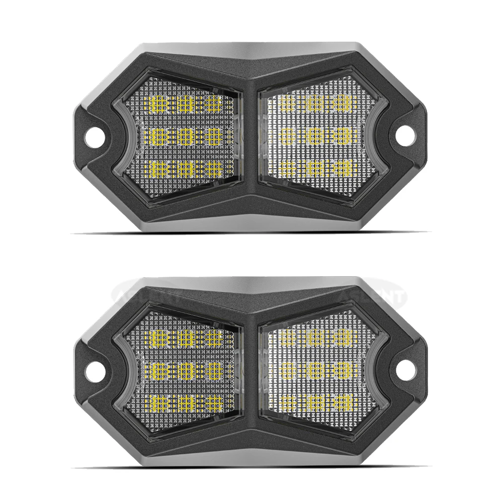 2pcs IP67 Waterproof 18LED Side Marker Lights Truck Clearance Lamps 12V 24V Underbody Rock Lights for Trailer RV Offroad
