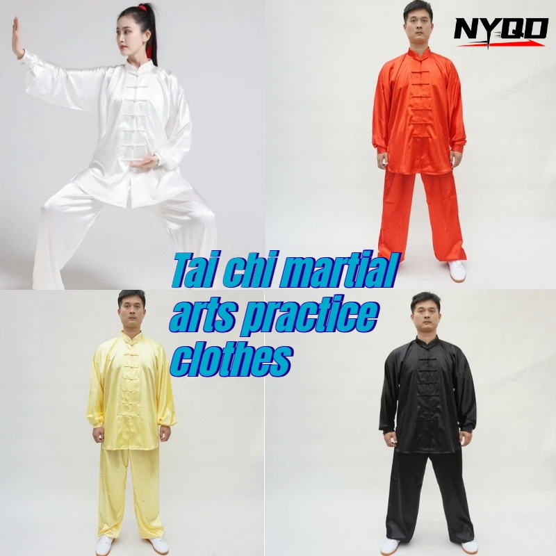 High imitation silk tai chi clothes magnolia clothes practice clothes performance martial arts group summer