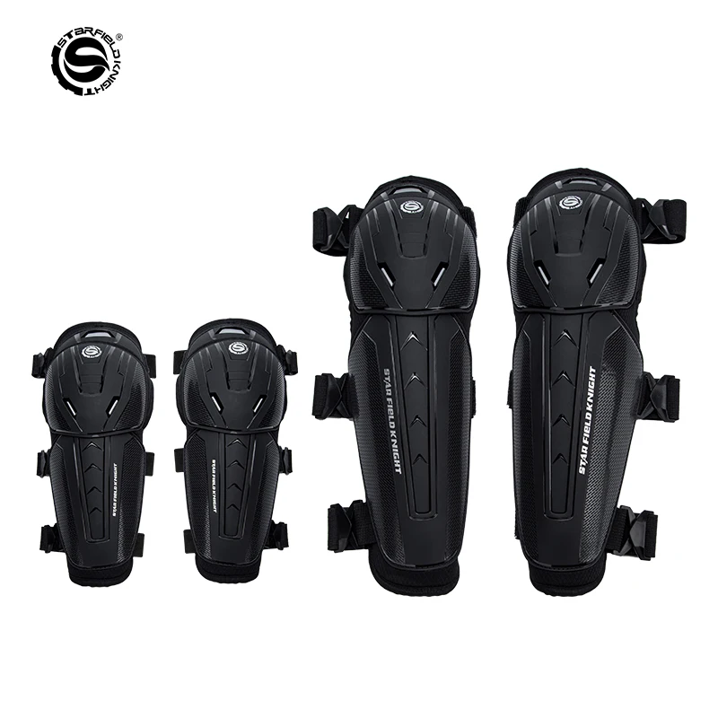 SFK Black Motorcycle Riding Protective Gears Set Accessories Knee and Elbow Pads 4 pieces Suit Anti Collision Wear-resistant