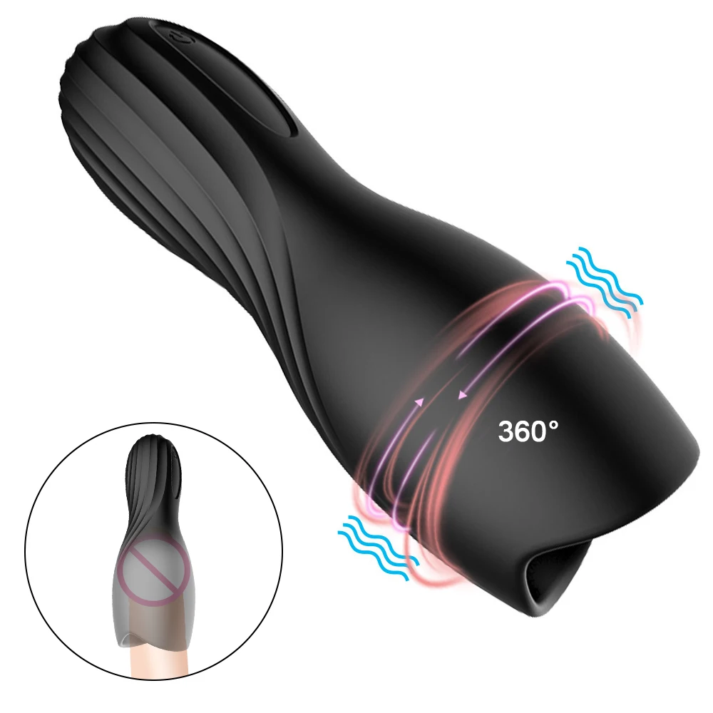 Glans Vibrator Male Masturbator Pussy 10 Mode Automatic Climax Glans Vibrating Massager Stimulate Erotic Sex Toy for Men Trainer