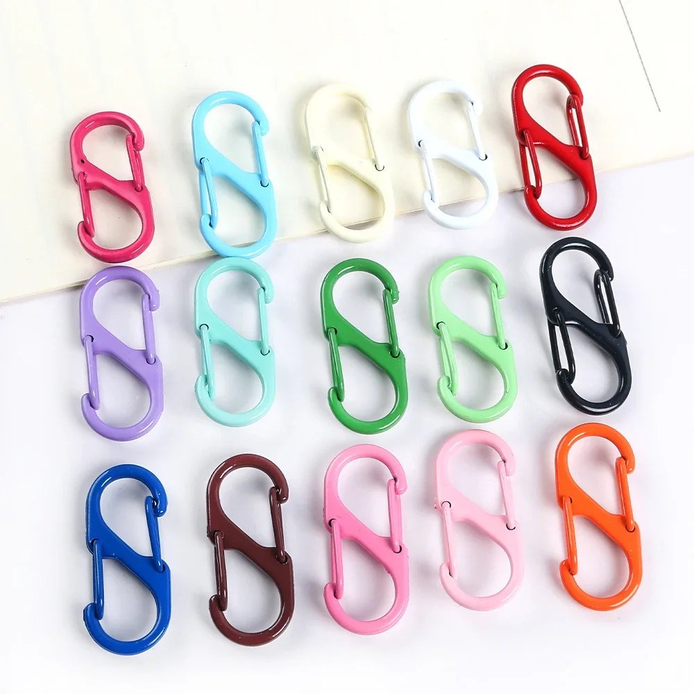 5Pcs S Shape Double Buckle Snap Hook Trigger Clips Buckles Keychain Lobster Clasp Hooks for Necklace Key Ring Clasp DIY Making