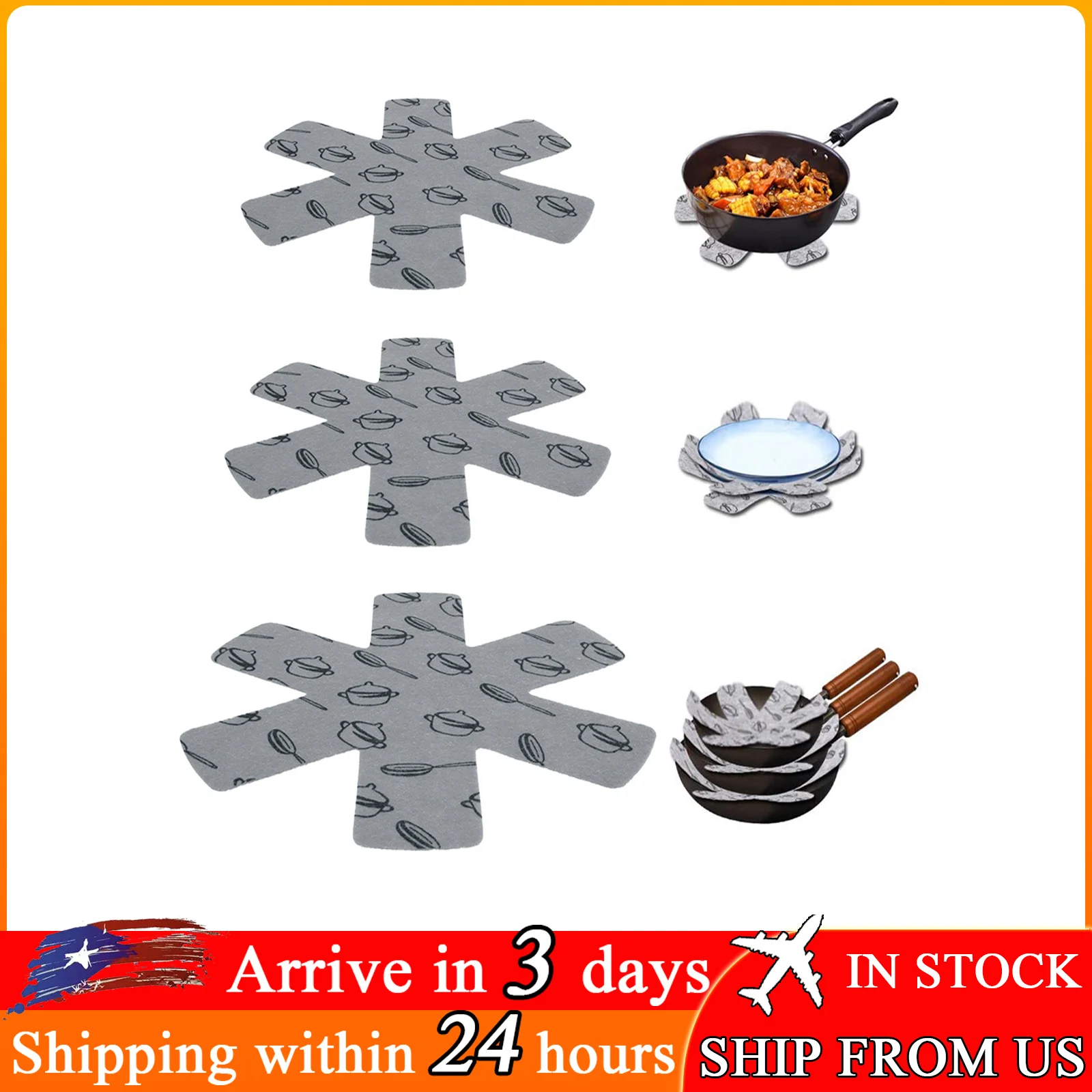 

Non Woven Pot Mat Non-stick Protection for Pad Pan Divider Pads to Prevent Scratching Separate and Protect Surfaces for Cookware