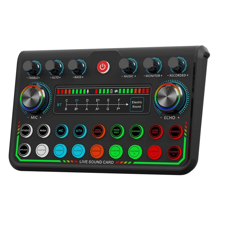 New P99 Live Sound Card Mixer Podcast Sound Board Voice Sound Board For Phone PC Computer DJ-Music Studio Mixer