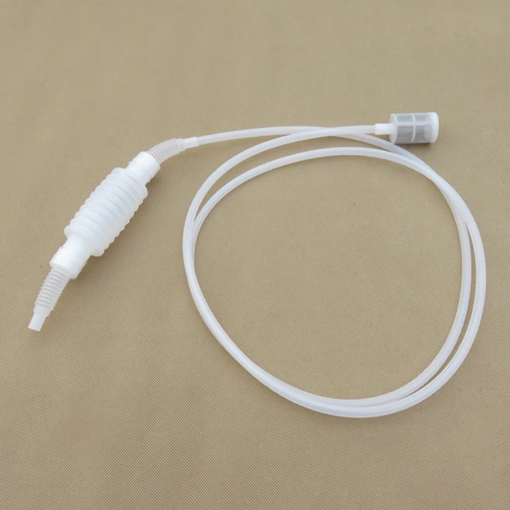 2Pcs Oil Pump Hand Siphon Pump Anti-Blocking Filter Tube Transparent for Oil Water Transfer Lightweight Portable Sucker
