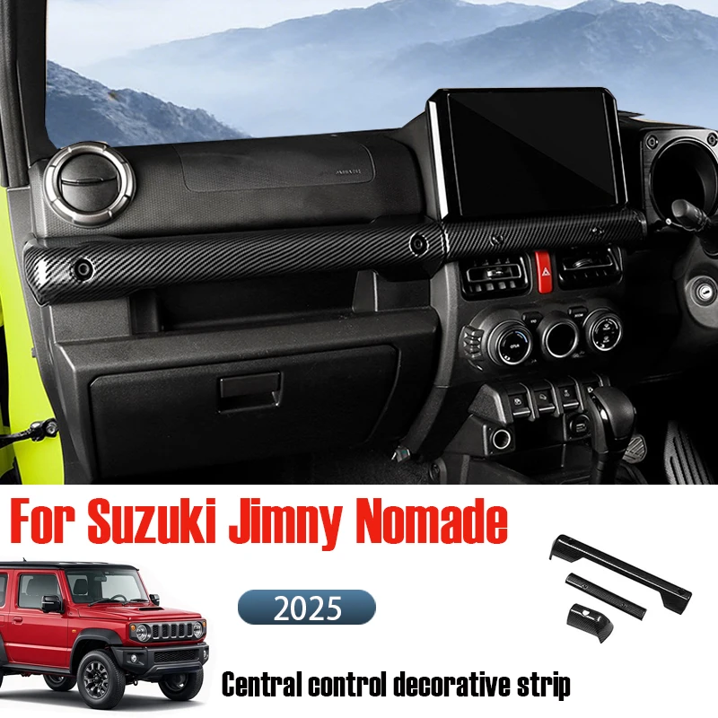 Fit For 2025 Suzuki Jimny Nomade Interior Center Console Trim ABS Carbon Fiber Look Decorative Protective Accessory