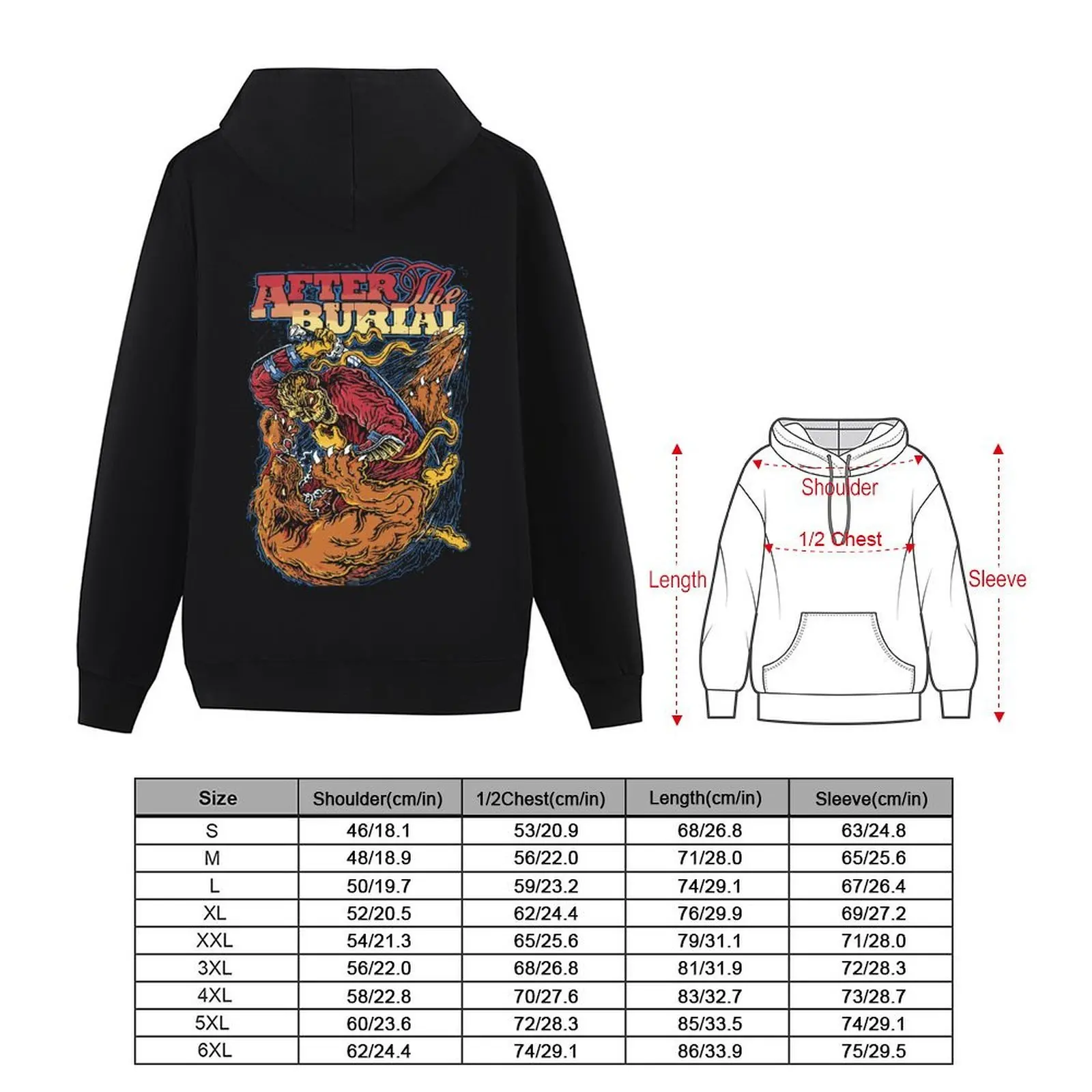 After the Burial Band Hoodie Unisex Djent Deathcore Warrior Monster Graphic Pullover Sweatshirt Men Women Heavy Metal Gothic Streetwear Fan Merch Gift