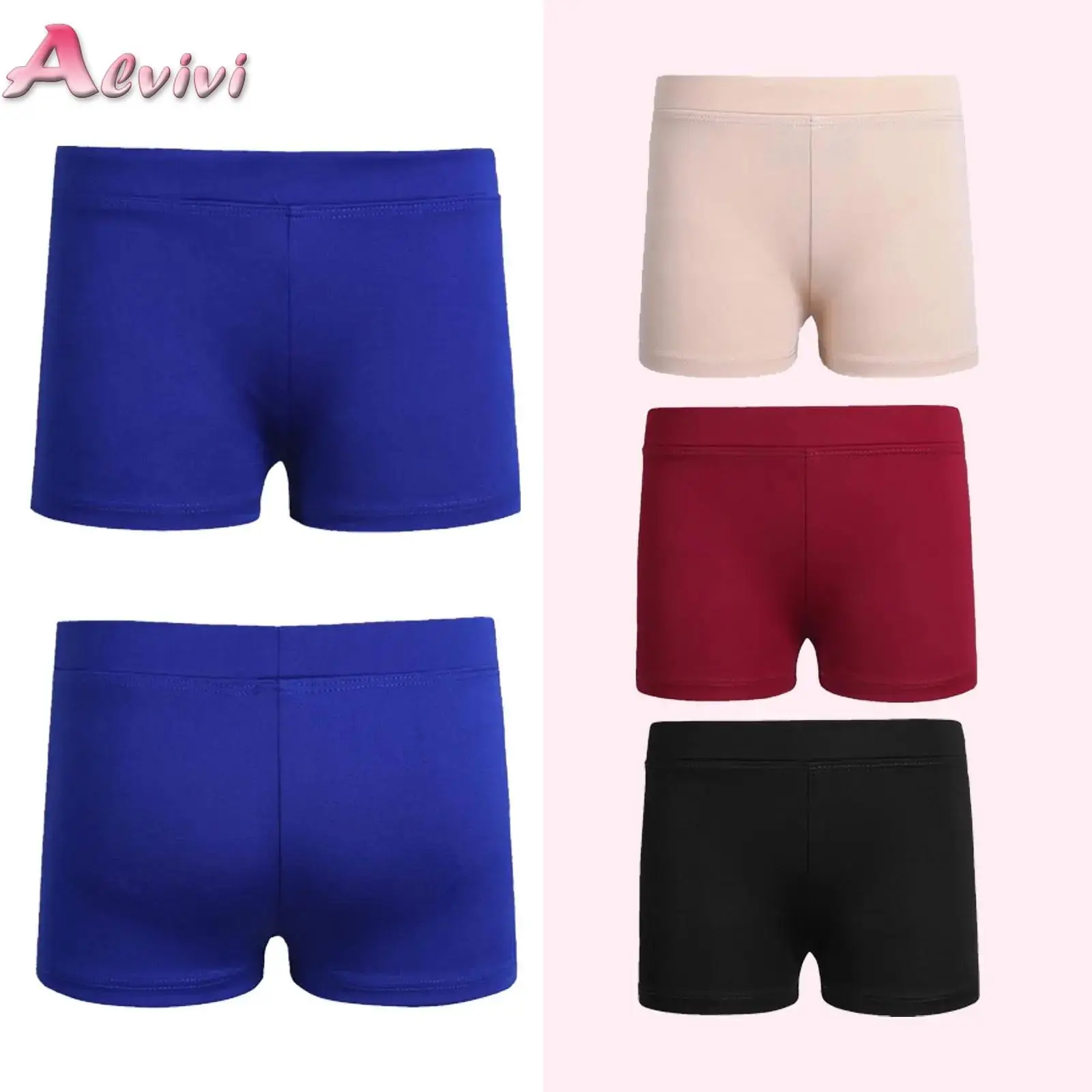 

Kids Stretchy Sports Shorts Leggings Girls Boy-cut Slim Fit Gymnastics Ballet Dance Booty Shorts Workout Fitness Tumbling Bottom