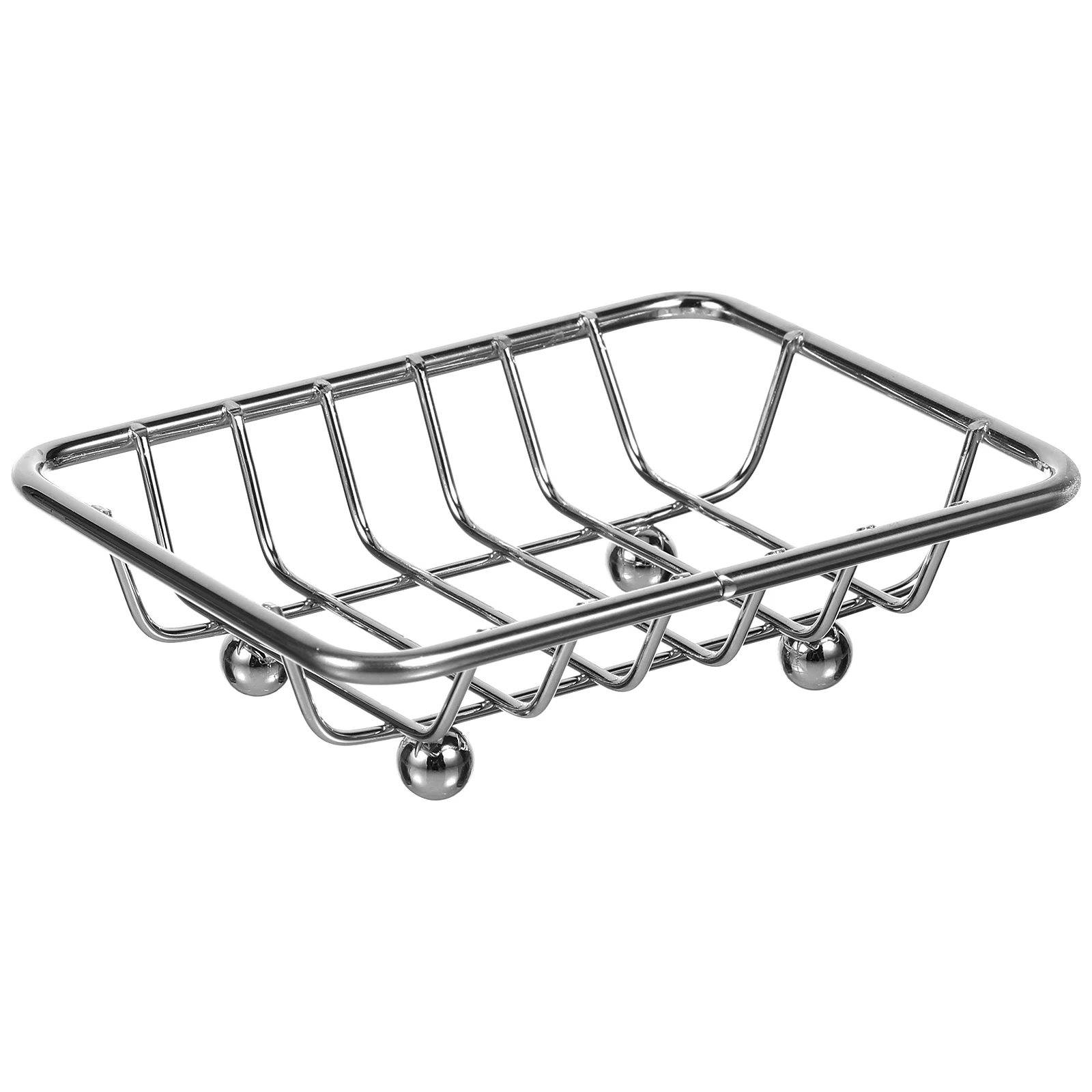 

Bathroom Shelf Soap Holder Silver Wire Draining Tray Rack for Bar Soap Kitchen Travel Container Portable Box Storage Solution