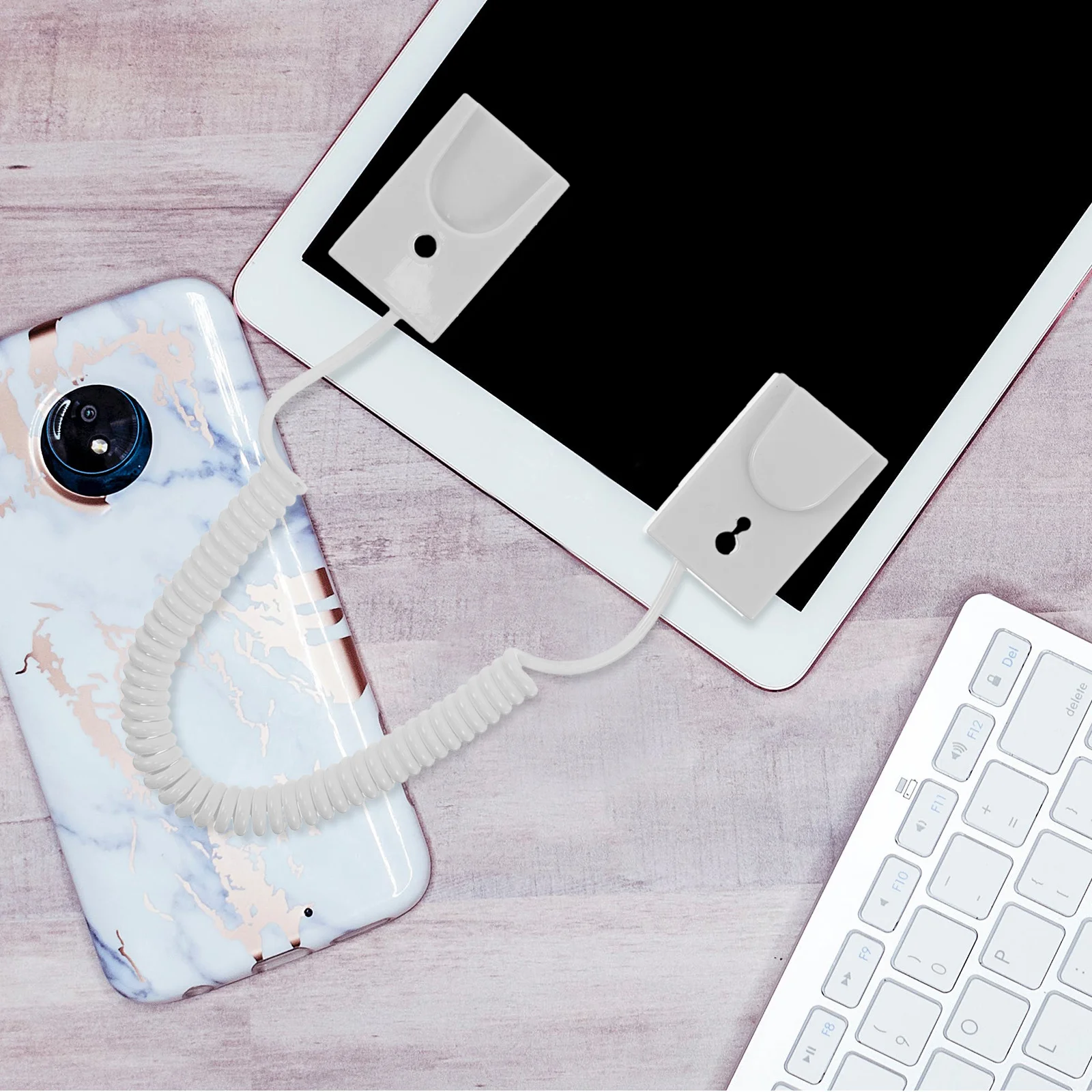 العالمي مكافحة فقدان الربيع حبل البعيد المقود ذاتية اللصق مطاطا الهاتف حبل مكافحة سرقة قابل للسحب حامل الهاتف تسخير #3