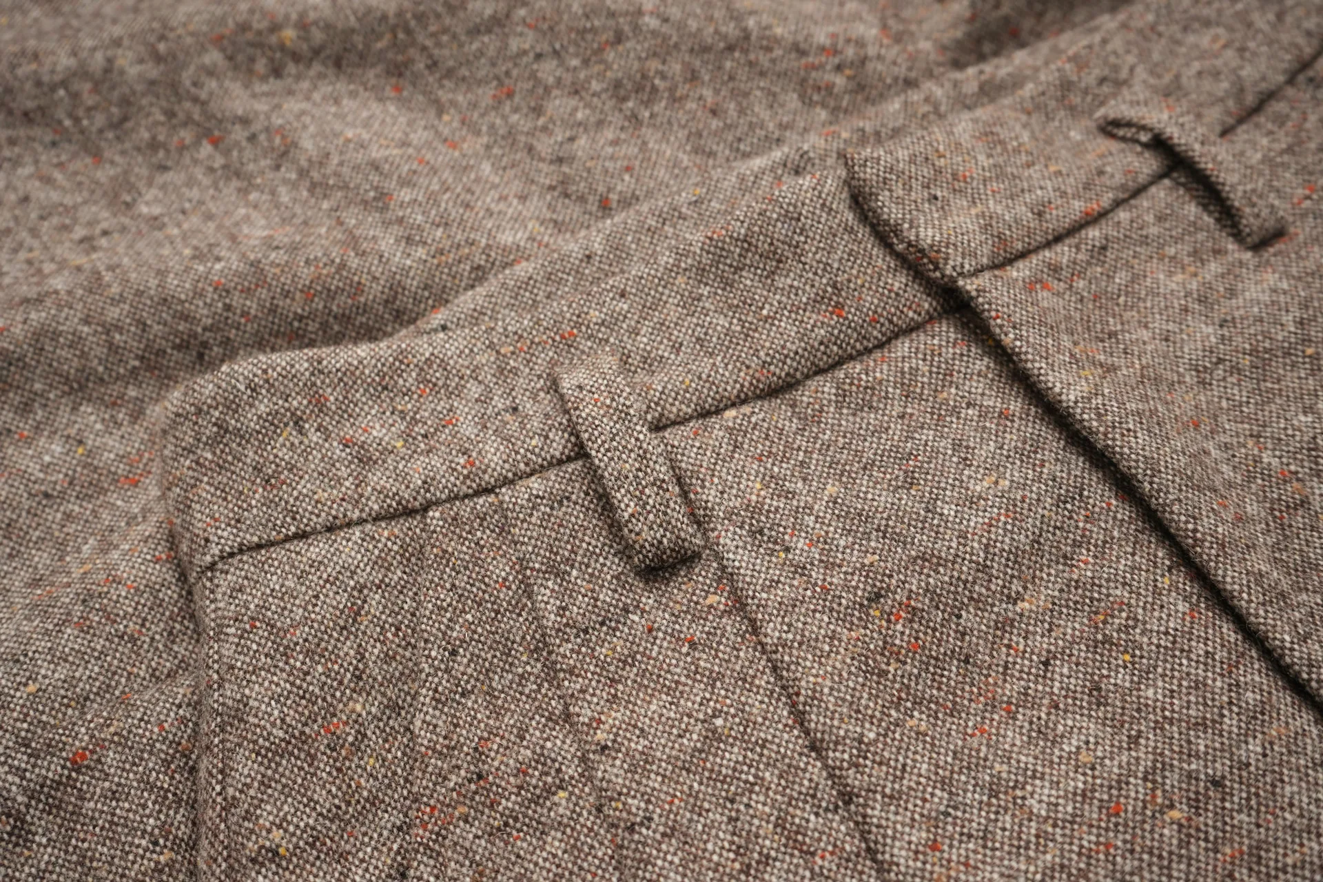 Fall 2026 New Arrival: Retro-Style Wool Tweed Pleated Wide-Leg Casual Curved-Leg Pants For Women