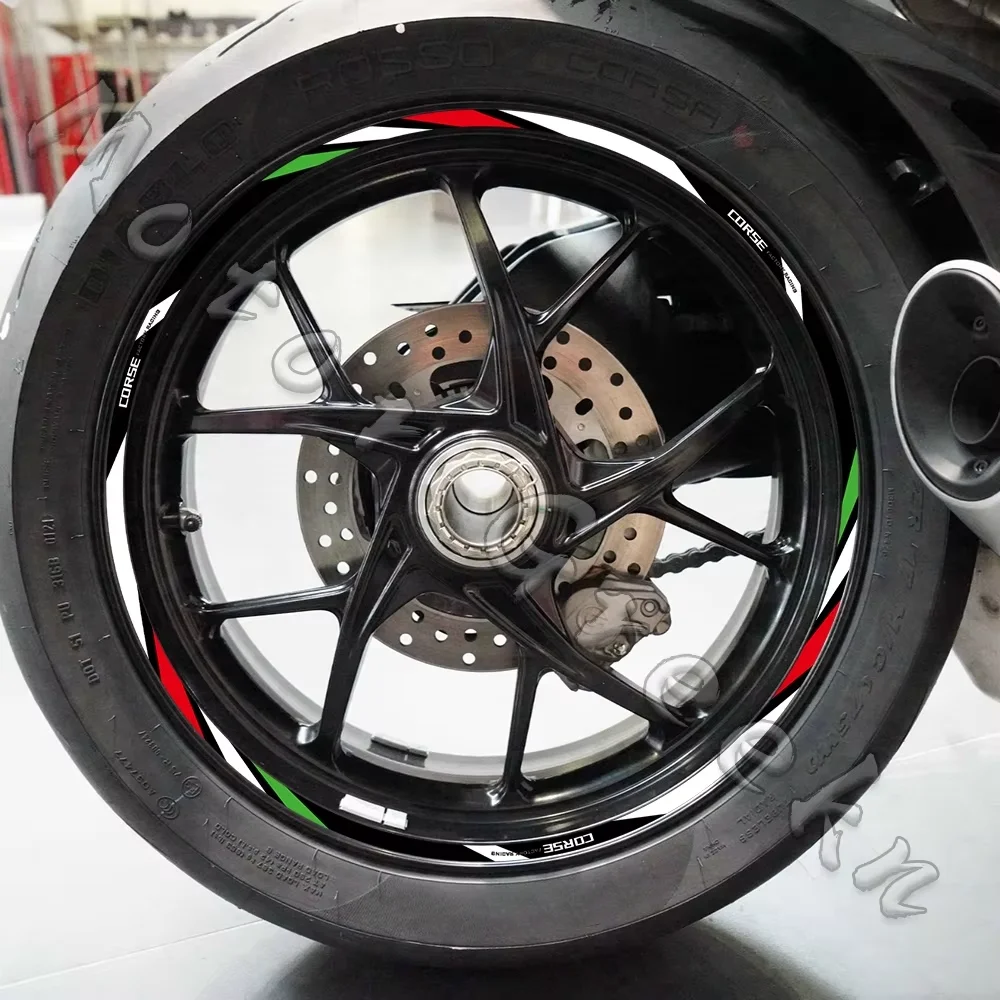 For monster 696 821 937 diavel multistrada 1260 1200 panigale v4 848 Motorcycle Wheel Rim Sticker Decal Hub Stripe Tape