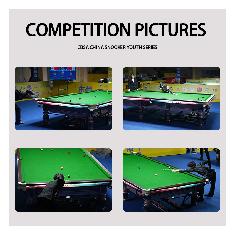 Professional 12 Ft Custom Size Solid Wood Snooker Table for Pool Tournaments Includes Rubber Cushion PVC Leather and Cue