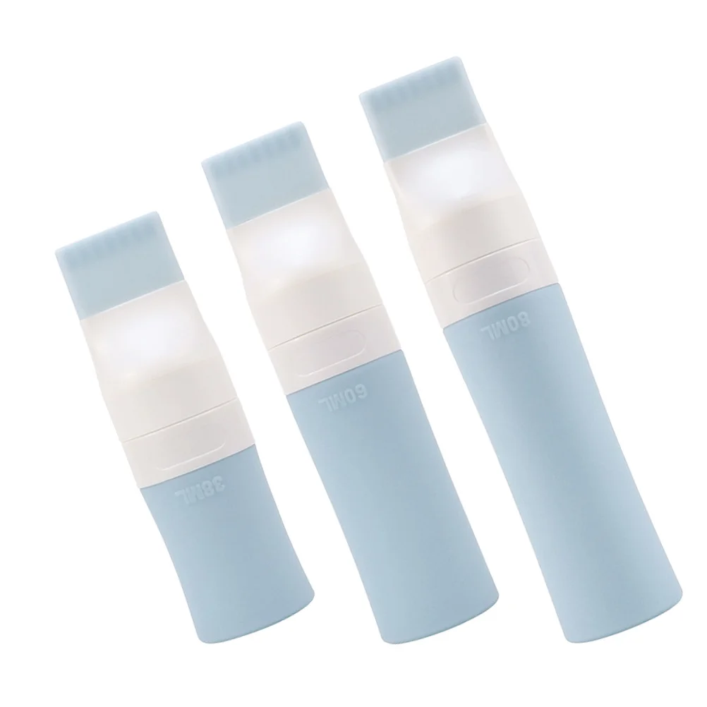 

3Pcs Silicone Dispensing Bottles 38Ml 60Ml 80Ml Reusable Travel Toiletry Squeeze Containers for Shampoo Conditioner Liquid Soap
