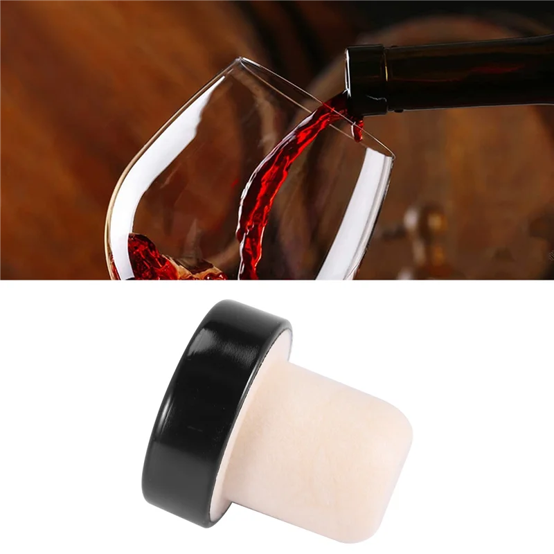 Bouchon en forme de LICE, bouchon de bouteille en liège de vin réutilisable, bouchon d'étanchéité pour bouteilles de vin et de bière (noir)