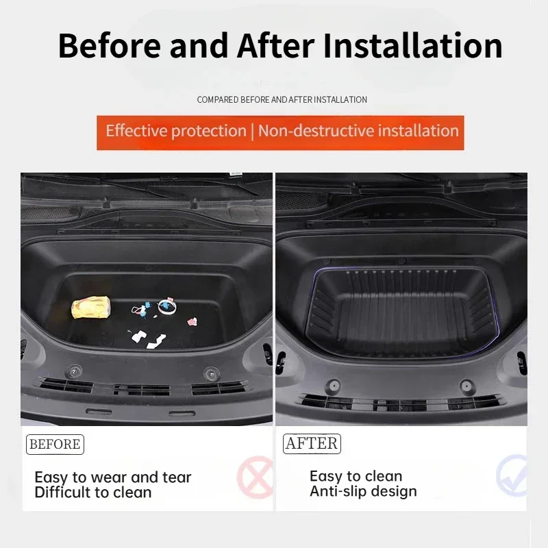 For Xpeng G9 2024 Front Rear Spare Box Mat TPE Waterproof Wear-resistant Storage Pad Car Interior Accessories