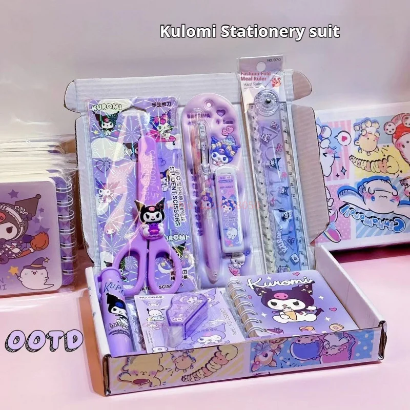 Sanrio Hello Kitty Kuromi Melody Cartoon Stationery Set Student Small Gifts Children's Learning Supplies Stationery Set Gifts