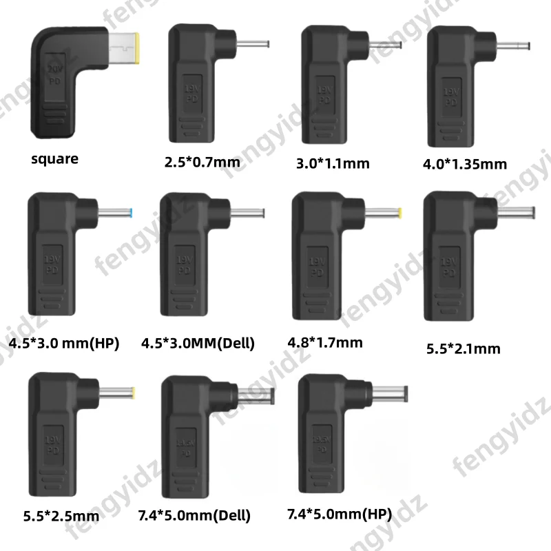 Laptop Power Adapter Connector Dc Plug USB Type C Female to Universal Male Jack Converter for Hp Dell Asus Acer Lenovo Notebook